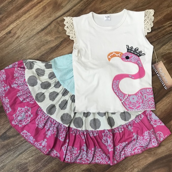 Flamingo Skirt Set by LaJenns